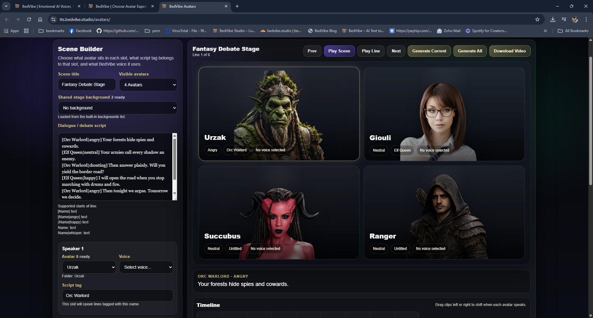 Fantasy talking avatars screenshot