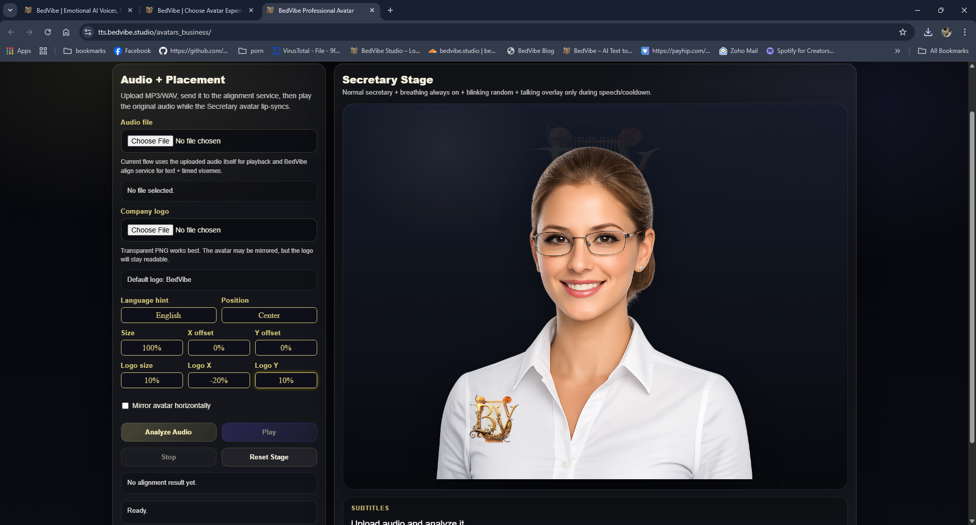 Business talking avatar screenshot