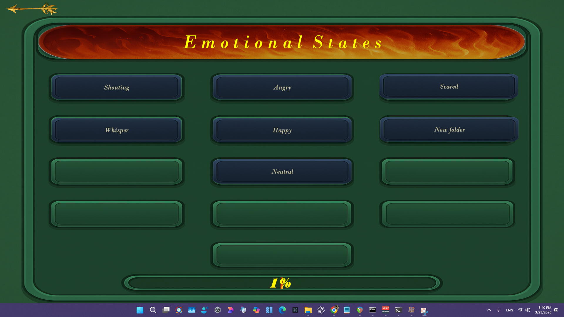 Speech Dataset Recorder emotions screen