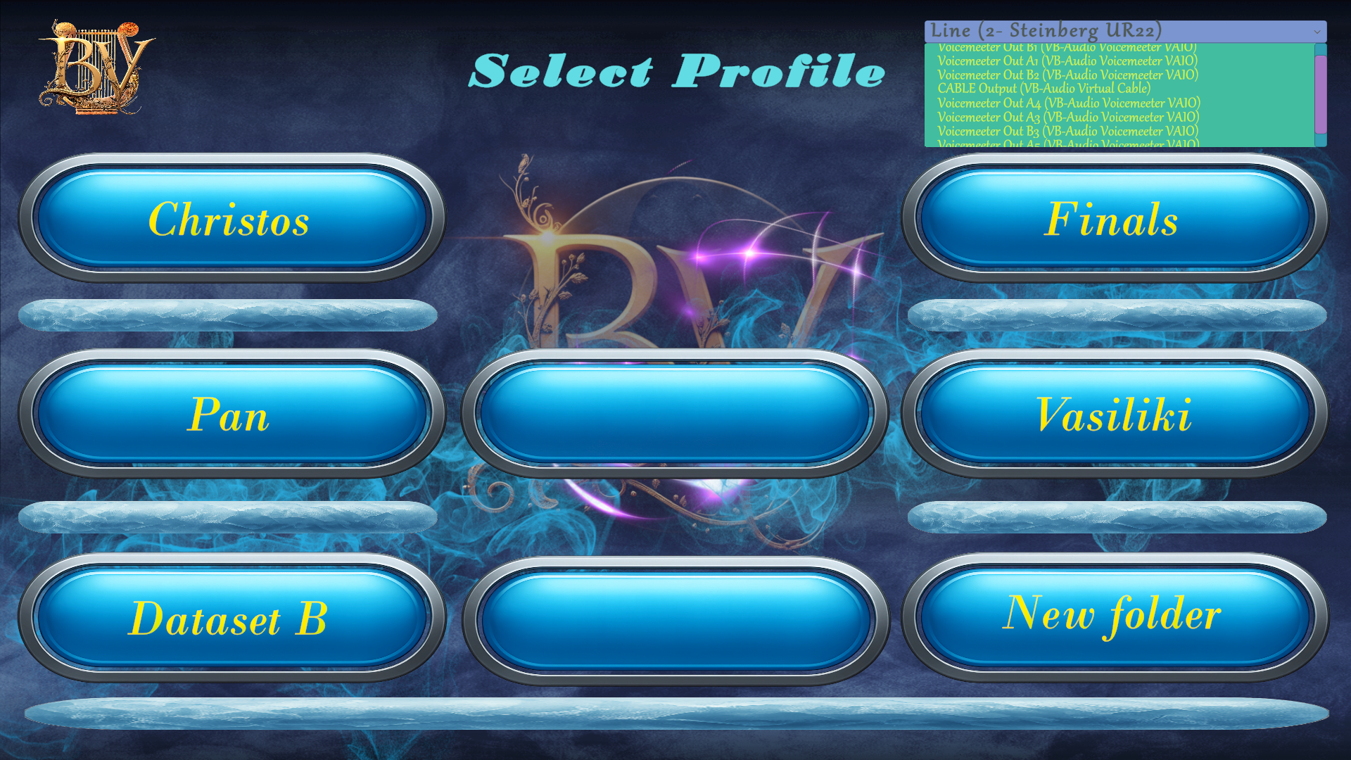Speech Dataset Recorder profiles screen
